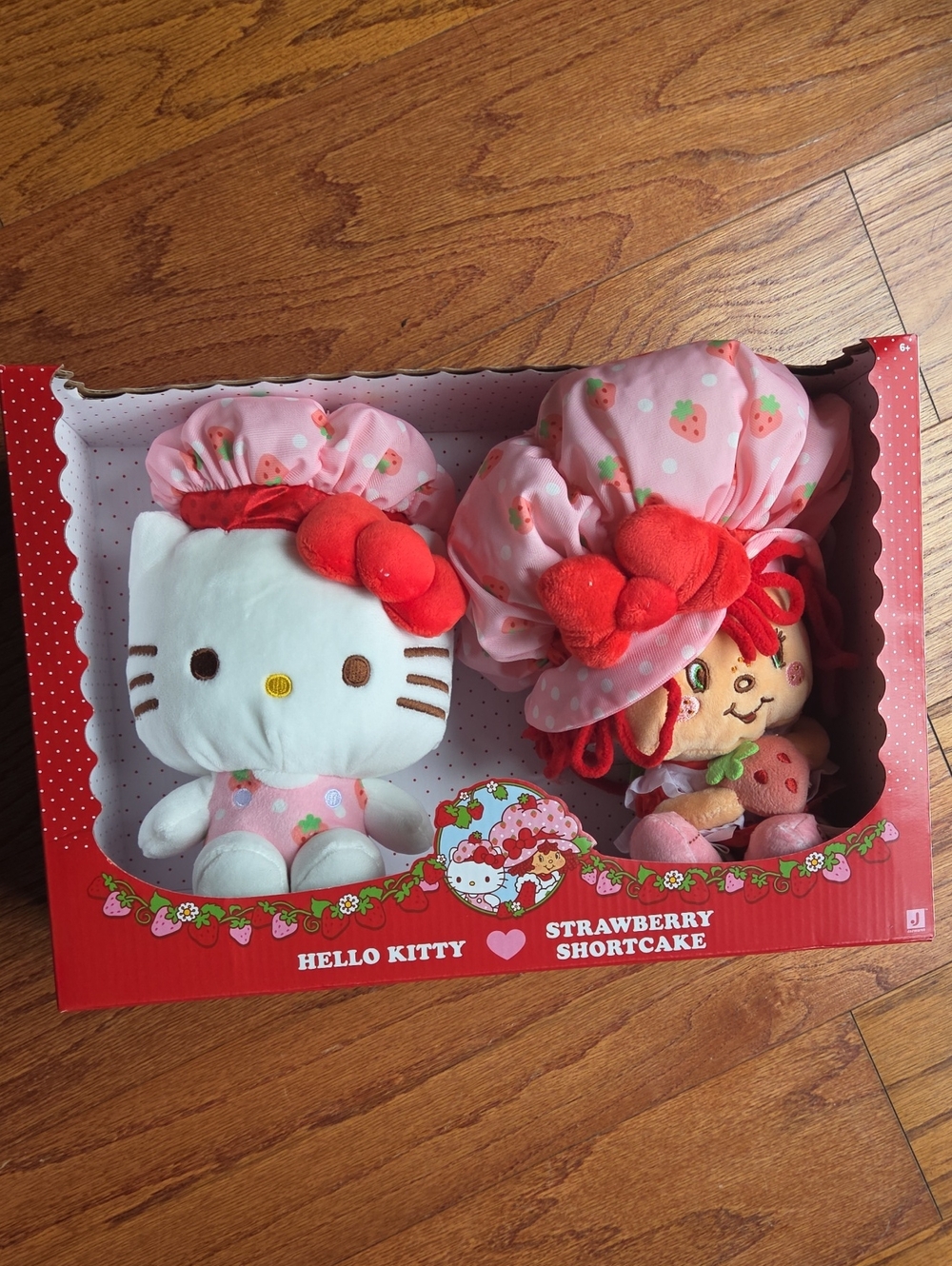 Hello Kitty Strawberry Shortcake Plush Duo - Pink & Red Accents